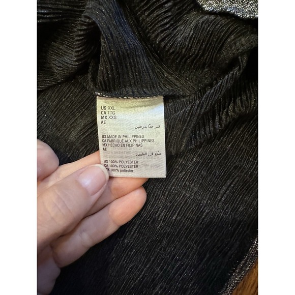 INC Womens Silver Top NWT Dressy Top Twist Top Long Sleeves XXL - Picture 4 of 10